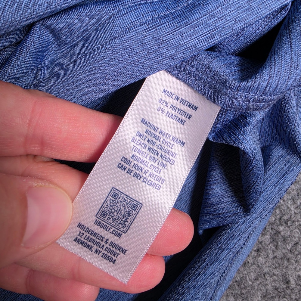 Holderness & Bourne The Bell Pullover Men L Blue Quarter Zip HB2317.730 w/Logo - Picture 7 of 9